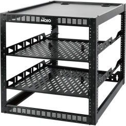 Open Frame Network Rack for Servers & AV Gear,Server Rack Floor Standing or Wall Mounted,with 2 PCS 1U Server Rack Sh