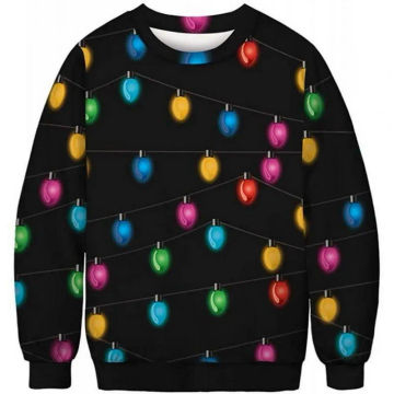 Men Holiday Sweater Colorful 3d Print Men's Winter Christmas Sweater with Round Neck Thick Soft Warm Long Sleeve Elastic for New