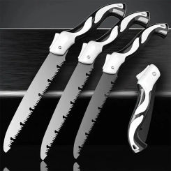 Foldable Camping Tourist Saw,Hand Manual Folding Camping Saw,Alloy Steel Ptfe Coated,Anti-Slip Grip,For Tree Pruning