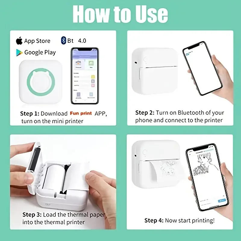 Description Picture 2 of item20 Rolls Thermal Photo Paper, 10 Rolls Of Thermal Photo Paper+10 Rolls Of Stickers Printing Paper For Mini Mobile Photo Printer