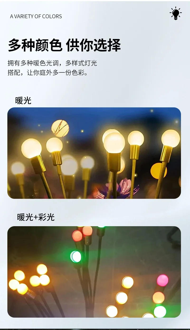 Description Picture 5 of itemSolar LED Light Outdoor Garden Decoration Landscape Lights Firework Firefly Lawn Lamps Country House Terrace Balcony Decor Lamp