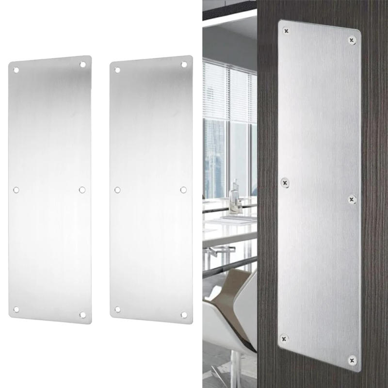 Description Picture 3 of itemHardware Door Kick Plate Door Protection Door Sign Interior Or Exterior Kick Plate Silver Stainless Steel Brand New