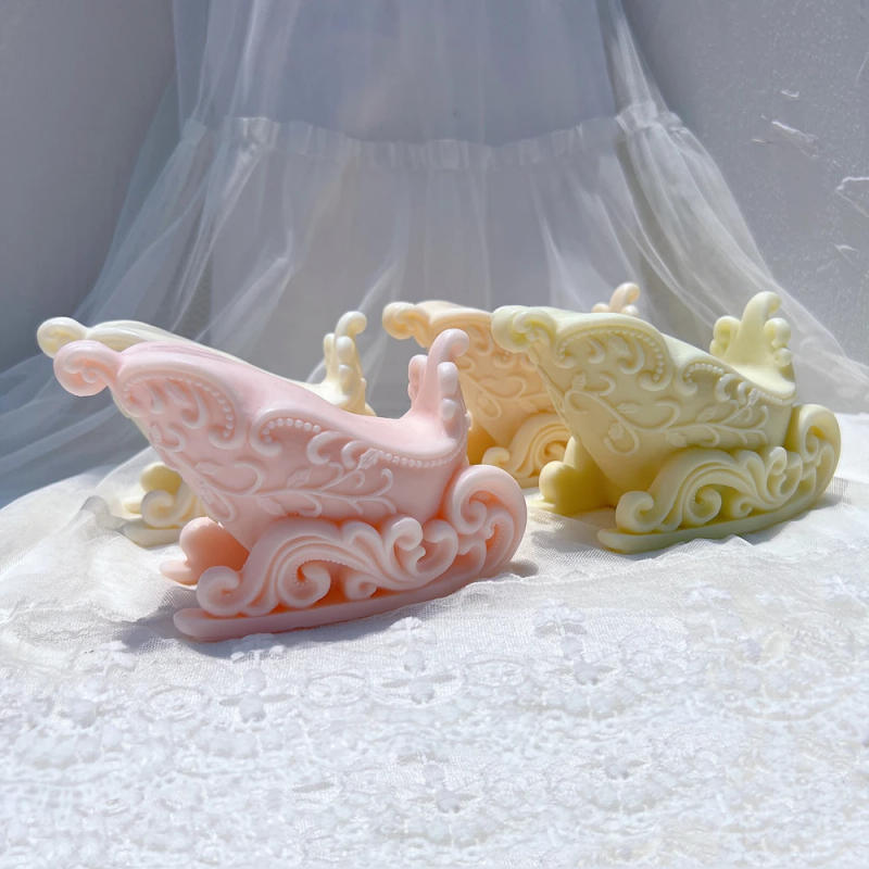 Description Picture 6 of itemChristmas Sleigh Silicone Candle Mold Christmas Ornaments Silicone Mold Figurine Soy Wax Silicone Mould Xmas Decor