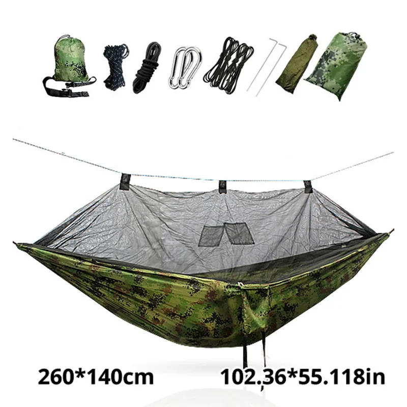 Description Picture 3 of itemCamping Garden Hammock With Mosquito Net Outdoor Furniture Bed Strength Parachute Fabric Sleep Swing Portable Hanging