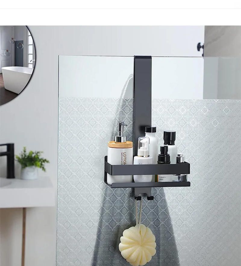 Description Picture 3 of itemMovable Bathroom Shelves No Drill Shelf Organizer Shower Support Steel Shelf Multifunction Shelves Storage Unit For Bathroom
