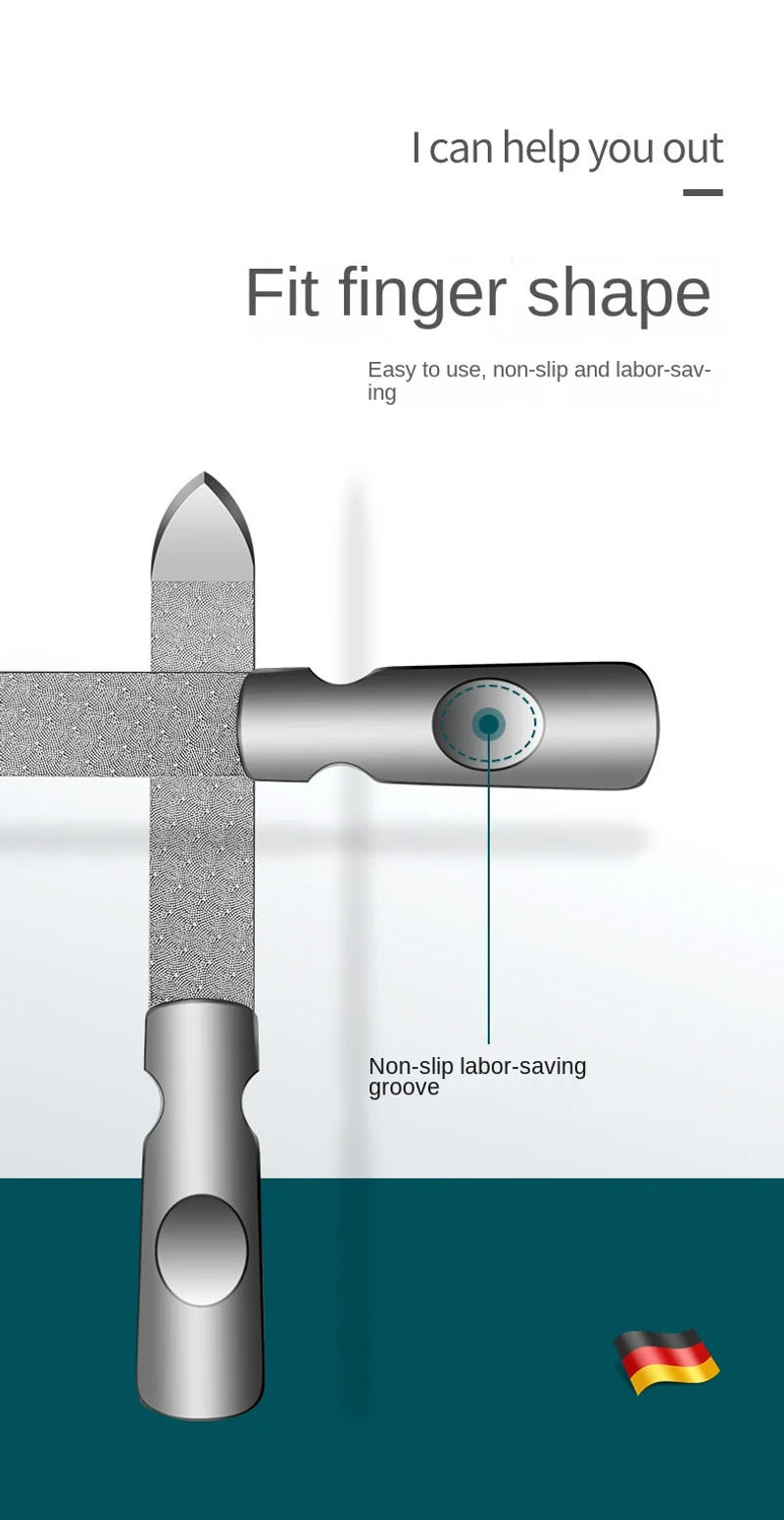 Description Picture 4 of item1pc Stainless Steel Double Side Nail File Styling Accessories Polish Remover For Buffer Manicure Tools For Salon Home And Travel