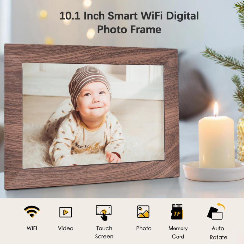 Description Picture 5 of item10.1-Inch WiFi Digital Photo Frame IPS Touch Screen 16GB Storage Share Photo via APP with Backside Stand for Friends Family Gift
