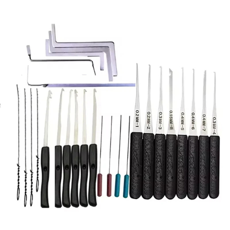 Description Picture 6 of item5 in 1 Locksmith Supplies Hand Tools Lock Pick Set Row Tension Wrench Tool Broken Key Auto Extractor Remove Hook Hardware