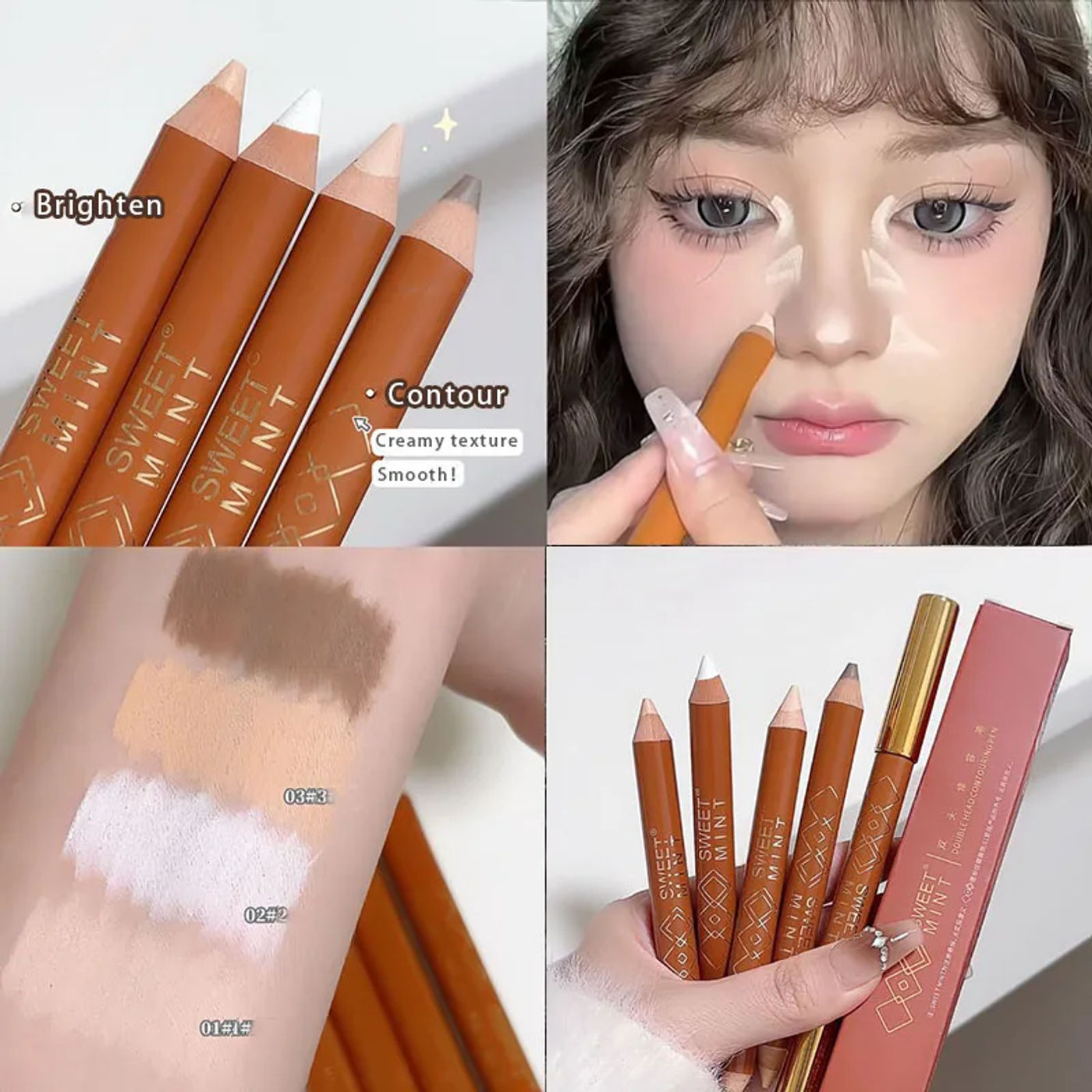 Description Picture 3 of itemDouble-ended Contouring Shading Pen Face Brighten Nose Shadow Profile  Natural Three-dimensional Highlight Stick Korean Makeup