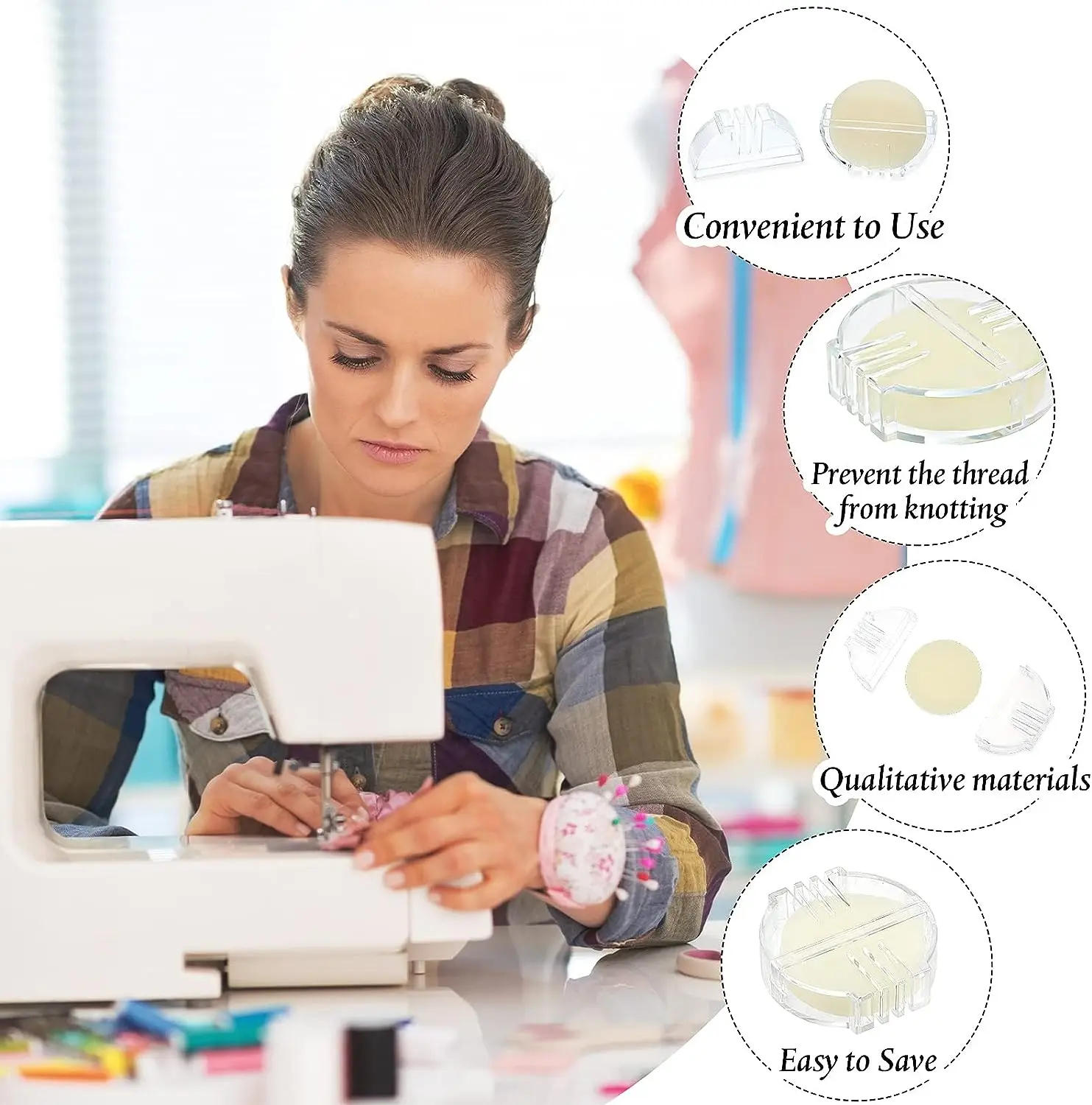 Description Picture 4 of item5/3/1pcs Beeswax Thread Box Sewing Lubricator Cross Stitch Wax Embroidery Beeswax Floss Thread Wax Stitch Sewing Accessories