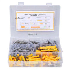 210pcs M5 M6 M8 Self Tapping Screws Set Carbon Steel Flat Head Screws with Plastic Nylon Curtain Wall Anchors