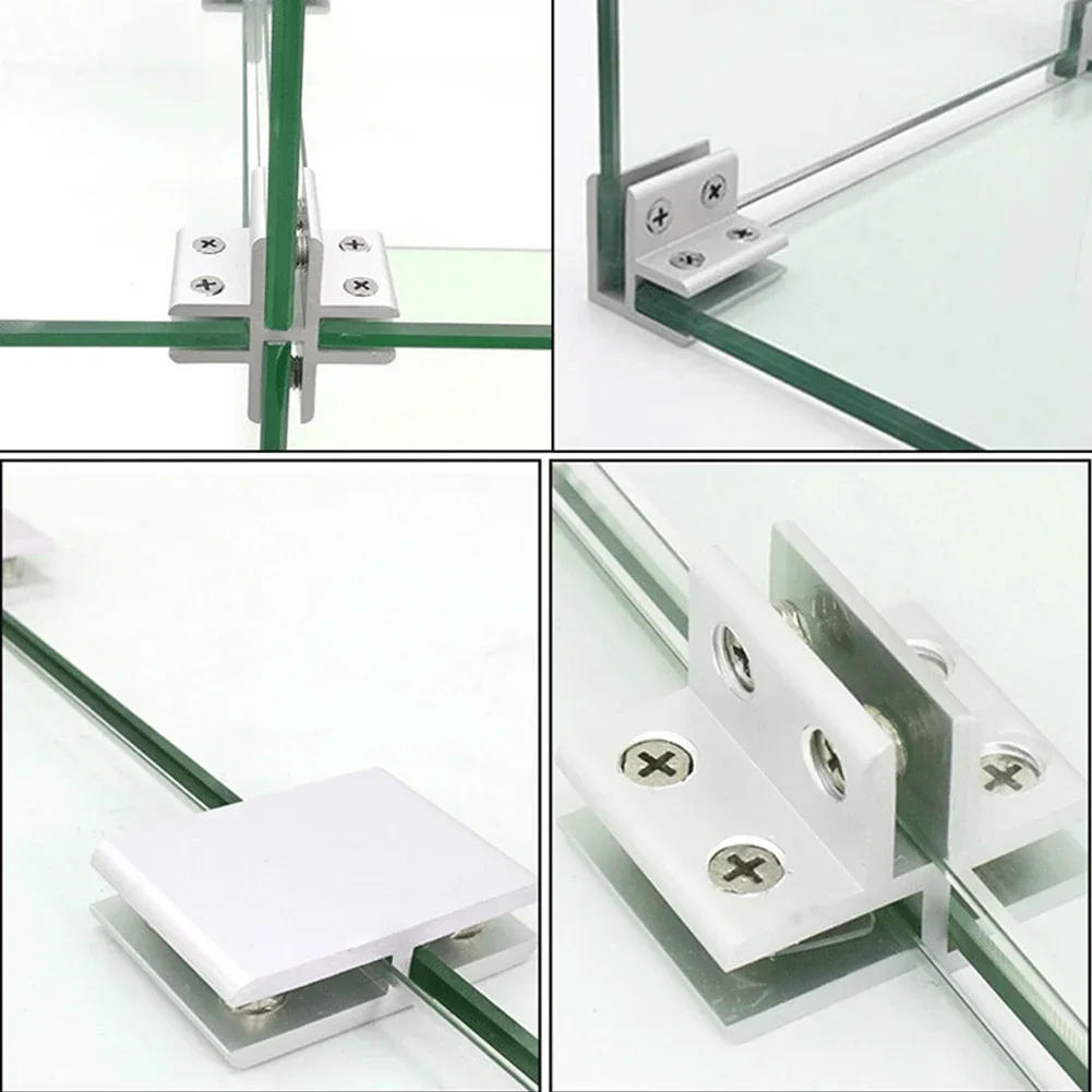 Description Picture 5 of item2PCS  Glass Clamps For Handrails Shelves Holder Corner Bracket Clamp Aluminum  10-12mm Glass Clips 4 Sizes Fixed Fitting