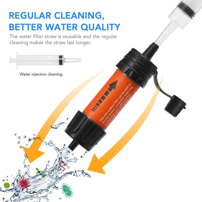 Description Picture 6 of item1/2pcs Outdoor Water Filter Straw Water Filtration System Water Purifier for Emergency Preparedness Camping Traveling