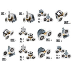Adjustable Cabins Pulley Shower Door Rollers Runner  Bathroom Pan Glass Sliding Door Pulleys Upper Bottom Rollers