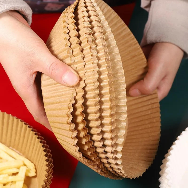 Description Picture 4 of item50pcs Disposable Food Grade Oven Special Silicone Oil Paper Air Fryer for Baking Frying Oils Absorption Tray Household Products
