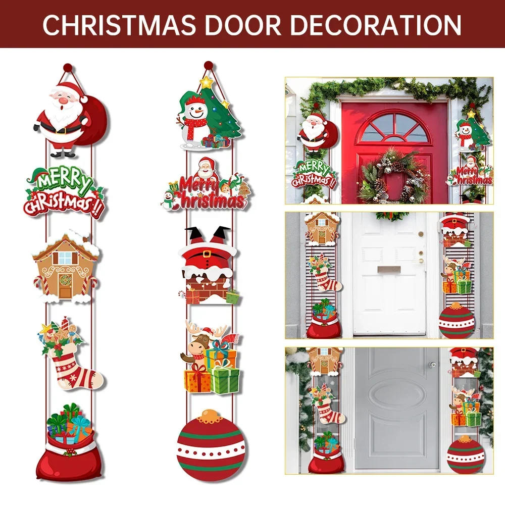 Description Picture 2 of itemChristmas Decorations Party Door Decorations Santa Claus Door Decorations Banners Pendants Party Supplies