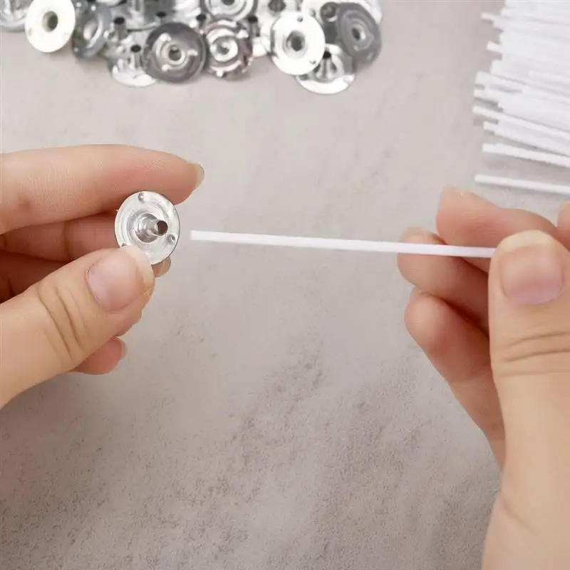 Description Picture 4 of item30-100pcs /Set Waxed Cotton Candle Wicks Set Smokeless Wax Core DIY Soy Wax Core Woven Kerosene Lamp Candles Making Supplies