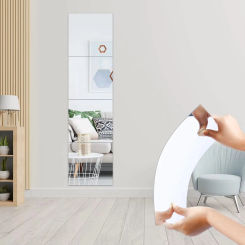30/10pc Mirror Wall Stickers Self Adhesive Mirror Sticker DIY Art Flexible Non Glass Mirrors for Living Room Wall Decal Decor