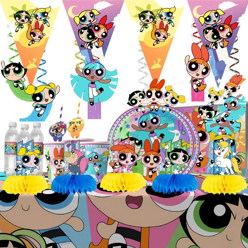 Description Picture 2 of itemthe powerpuff girls Theme Wedding & Engagement Party Decoration Balloon Banner Backdrop Cake Supplies Banner For Baby Shower