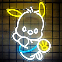 Sanrio Pochacco Neon Sign Kawaii Anime Neon Sign For Bedroom & Girl's Room Decor Usb Dimmable Powered Led Wall Decor Light