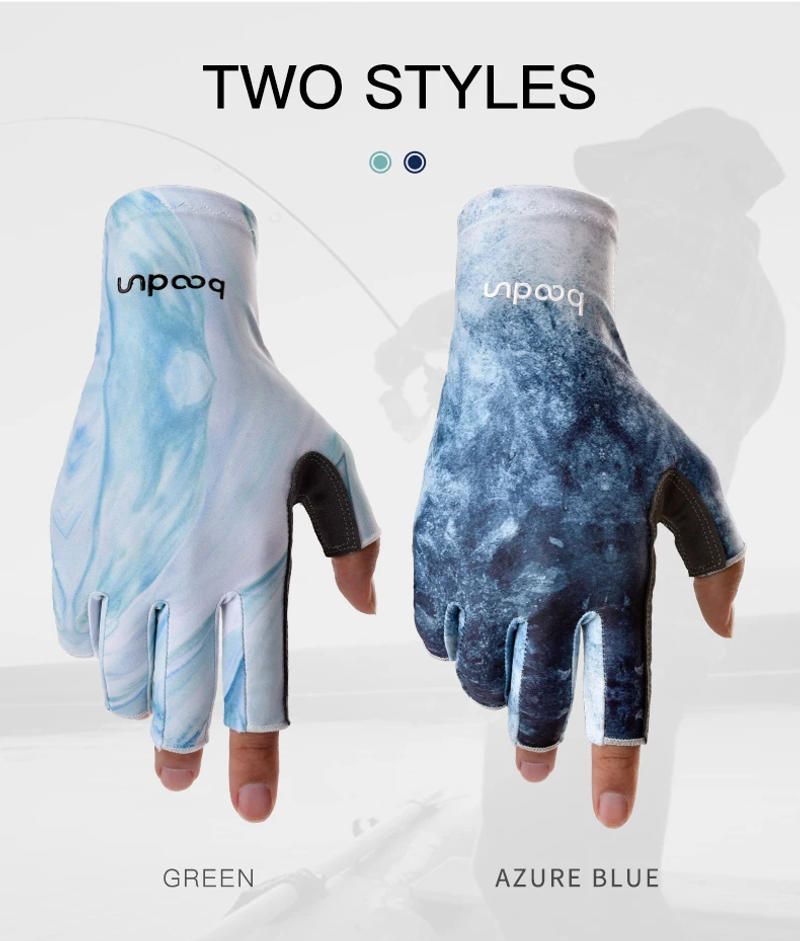 Description Picture 5 of itemBlue fishing gloves, anti slip, wear-resistant, breathable, elastic, outdoor cycling half finger gloves  P111439