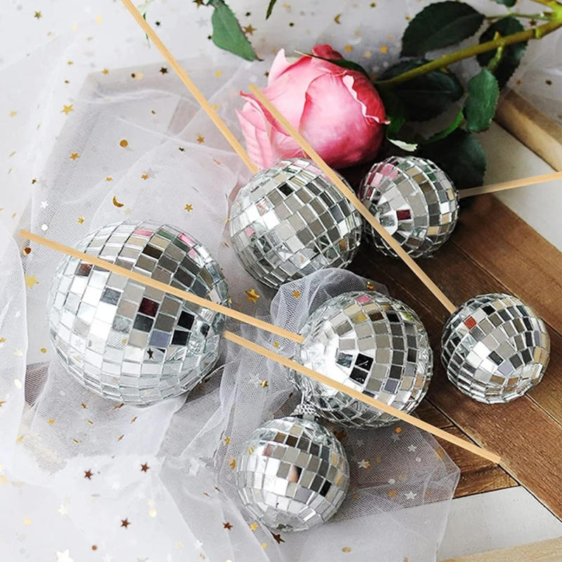 Description Picture 6 of item30Pcs Hot Pink Cake Balls Topper Baby Pink Silver Glitters Disco Balls Cake Toppers for Wedding Disco Birthday Cake Decor Supply