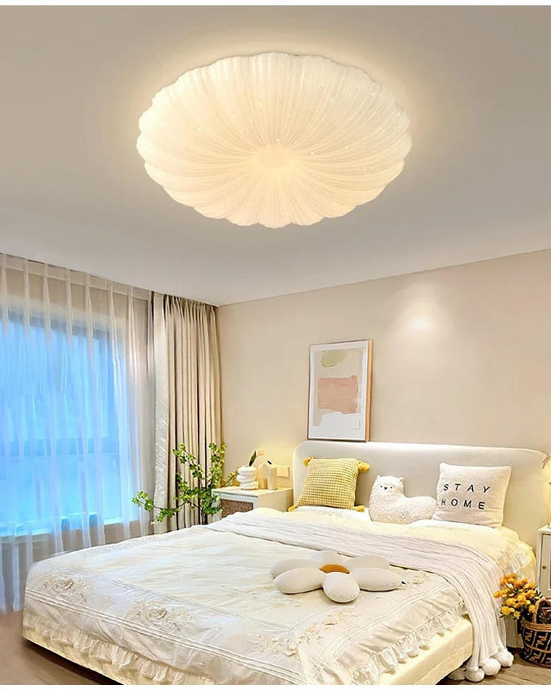Description Picture 3 of itemNordic Bedroom Lamp Round Petal Ceiling Lamps Simple Warm Romantic Children's Room Boys Girls Room Decoration Ceiling Lights LED