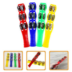 4 Pcs Musical Instruments Liuling Board Eraser Plastic Jingle Sticks Kids Tambourine Toddler