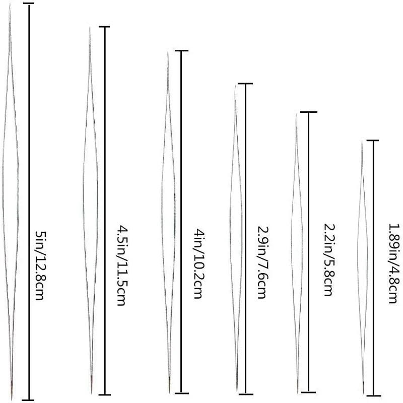 Description Picture 2 of item18 Pcs 6 Sizes Stainless Steel Bead Needle Sewing Big Eye Needles for Collapsible Embroidery Beading Needle with Needle Bottle