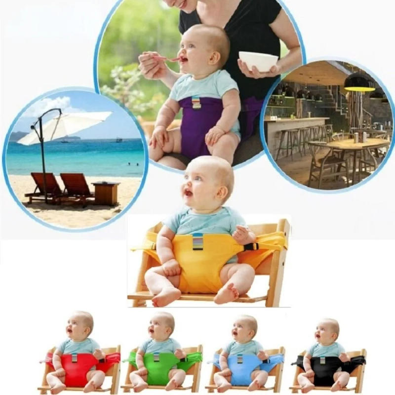 Description Picture 2 of itemPortable Baby Dining Chair Fixed Belt Washable Baby High Seat Strap Outsidoor Infant Feeding Dinning Cover Seat with Safety Belt