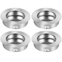 4pcs 35mm Handles Flat Stainless Steel Recessed Flush Finger Insert Sliding Door Handle Cabinet Pulls Drawer Handles