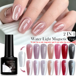 LILYCUTE 7ML Water Light Cat Magnetic Top Coat Gel Nail Polish Spring Silver Sparkling Effect Semi Permanent Nail Art UV Varnish
