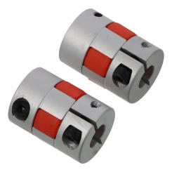 2Pcs Plum Shaped Shaft Coupling Aluminium 10mm to 10mm Bore Flexible Beam Shaft Coupler L35xD25 for Servo Stepped Motor