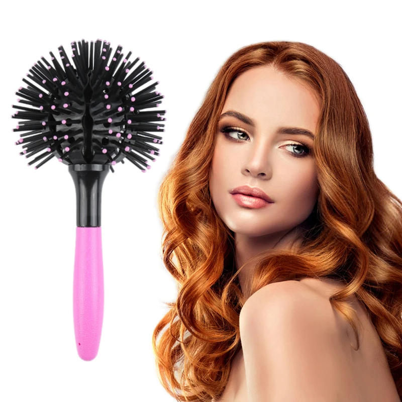 Description Picture 2 of itemNew 3D Round Hair Comb Hair Brush Salon Styling 360 Degree Ball Hairdressing Tools Detangling Hair Brush Heat Resistant Comb