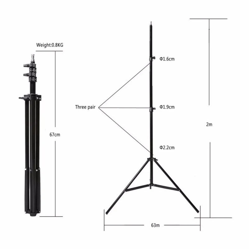 Description Picture 3 of item2x Godox 2m Light Stand Tripod for Photo Studio Softbox Video Flash Umbrellas Reflector Lighting Bakcground Stand 200cm