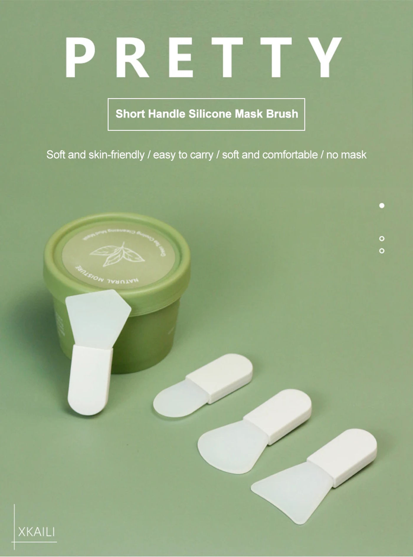 Description Picture 2 of itemSoft Head Face Mask Brush Flat Silicone Facial Mask Mud Mixing Brushes Applicator Mini Portable Makeup Remover And Beauty Tool