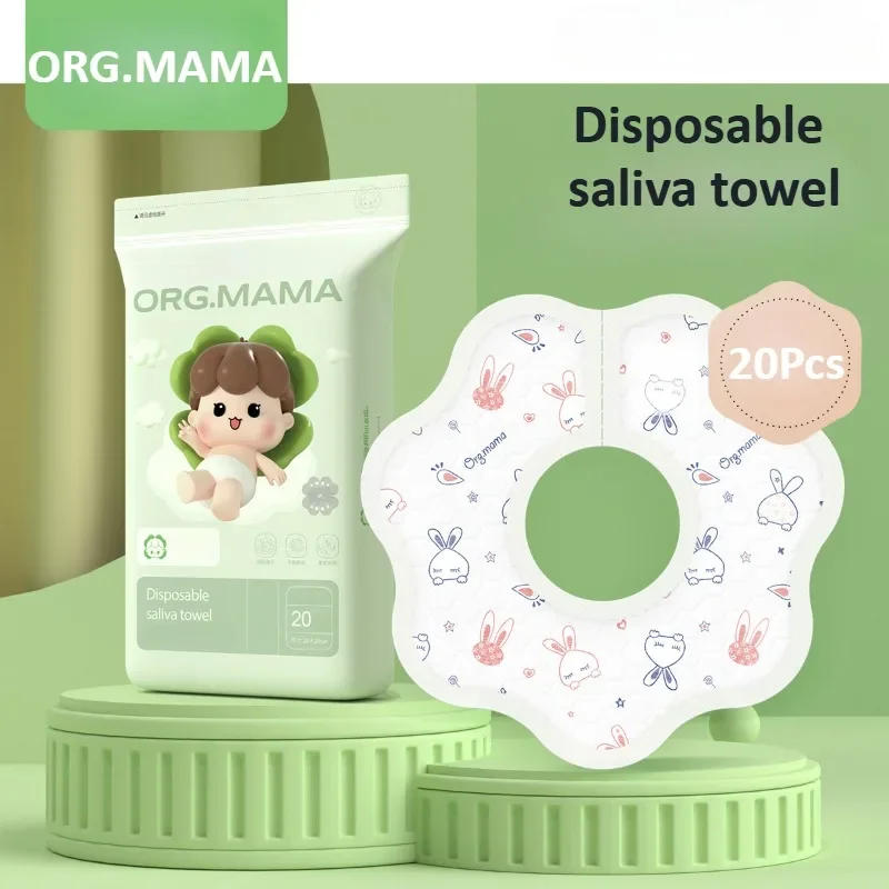 Description Picture 2 of item20PCS Disposable Bibs for Babies Toddler Feeding Baby Bibs Soft Absorbent Leakproof Individually Packaged for Travelling Outdoor