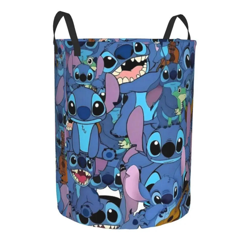 Description Picture 3 of itemCustomized Lilo And Stitch Pattern Laundry Basket Collapsible Anime Cartoon Clothes Toy Hamper Storage Bin for Kids Nursery