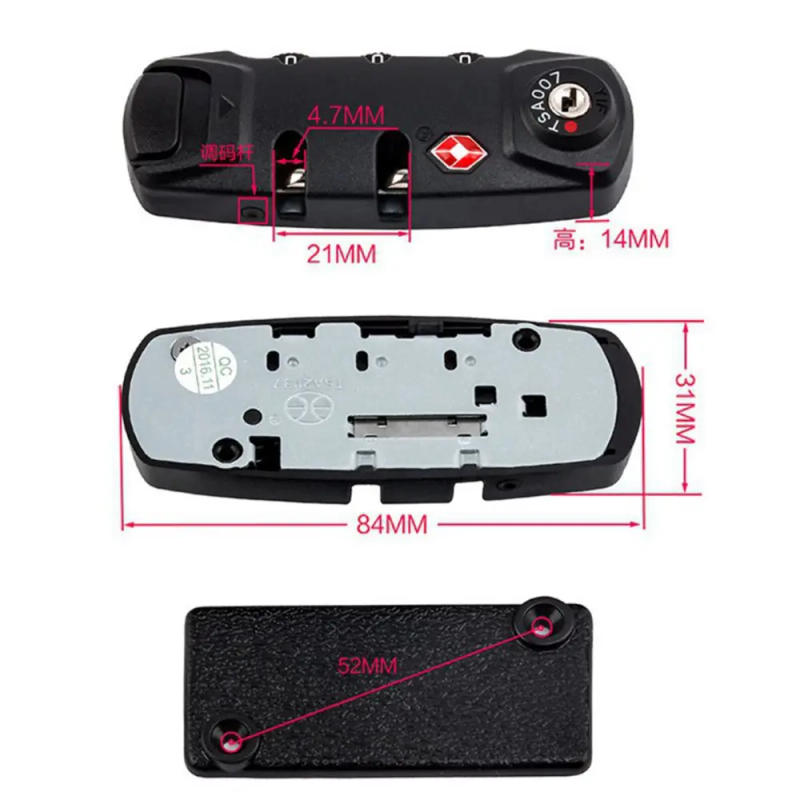 Description Picture 3 of itemSturdy Locker Travel Suitcase Padlock Wire Security Lock TSA 3 Digit Password Lock Suitcase Luggage Coded Lock Travel Bag Lock