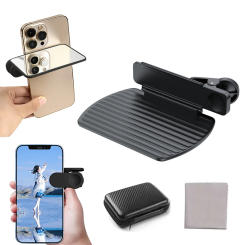 Portable Camera Mirror Reflection Clip Kit for Smartphone with Carrying Bag Cleaning Cloth Adjustable Phone Reflection Clip