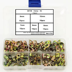 75 Piece Spring Hose Clamp Classification Kit, Spring Belt Action Fuel/Silicone Vacuum Hose Pipe Clamp Low Voltage Air Clamp (6mm 7mm 8mm 9mm 10mm)