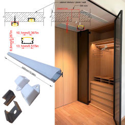 13*7mm 5pcs 0.5m Flush-mounted LED aluminum profile light strip suitable for cabinets wardrobes wine cabinets bookcases
