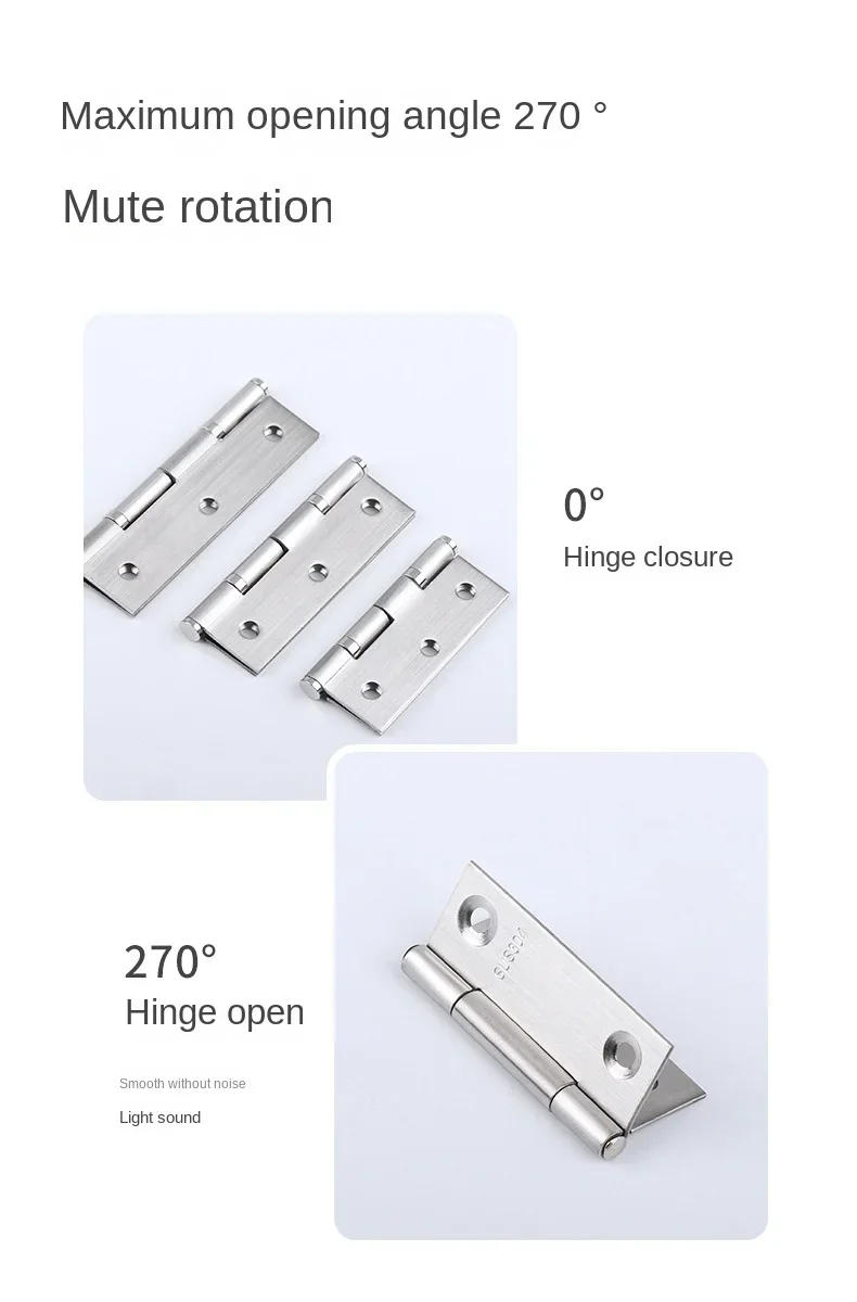 Description Picture 6 of itemStainless Steel Flat Hinge Door & Window Hardware Rustproof Hinge Polished Bearing Mute Hinge Cabinet Hardware