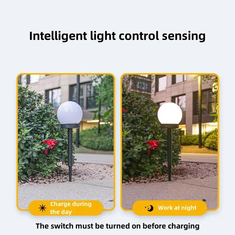 Description Picture 3 of itemSolar Round Ball Light LED Solar Power Light Outdoor Waterproof Garden Decoration Yard Lawn Street Ball Ground Lamp