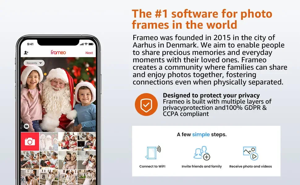 Description Picture 6 of itemFrameo 32GB 10.1 inch Digital Photo Frame WiFi Album IPS Touch Screen Electronic Photo Auto-Rotate Picture Frame For Xmas Gift