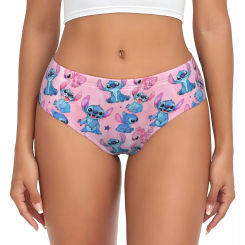 Custom Lilo And Stitch Pattern Brief Panties Women's Breathable Kawaii Underwear