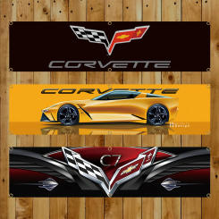 60x240cm C-Corvettes Racing Banner Flag Tapestry Polyester Printed Flag Garage or Outdoor For Decoration