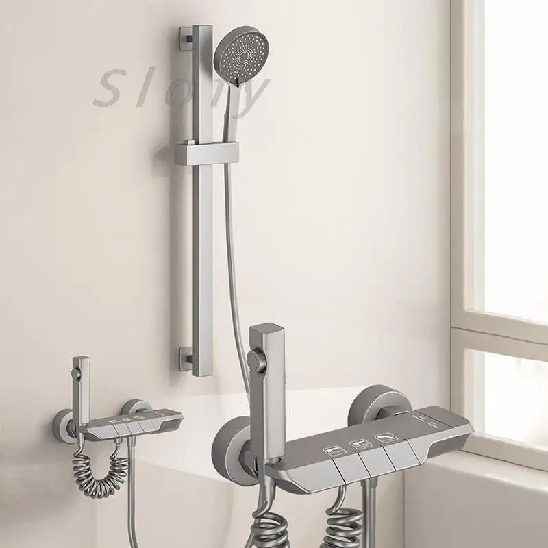 Description Picture 4 of itemCold and Hot Bathroom Rain Shower System Luxury Rain Mixer Shower High Pressure Rainfall Shower Head Faucet with Handheld Tap