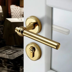Door Lock  Golden Family Room Handle Interior  Set Bedroom Wooden Door Handle Golden Anti-theft Door