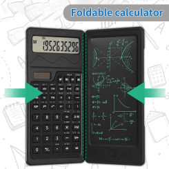 Foldable Scientific Calculator 10-Digit Digital Large Display with an Erasable Writing Tablet Digital Drawing Pad Math Calculato
